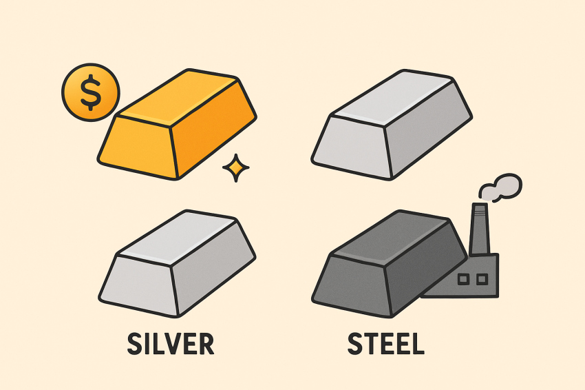 شمش طلا، نقره، آلومینیوم یا فولاد؟ مقایسه تخصصی انواع شمشها برای سرمایهگذاری و صنعت - خانه شمش کرج